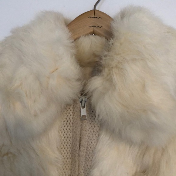 Vintage real fur cream bomber coat - Picture 2 of 10